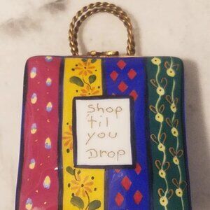 Retail Therapy! Limoges Trinket Box "Shop 'til You Drop"